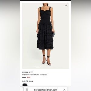 Cinq a Sept Black Ordina Midi Dress